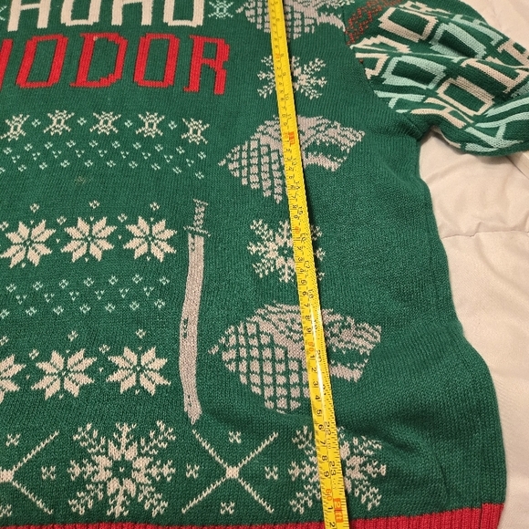 Ugly Christmas Sweater Mens XXL Green Game of Thrones HBO Ho Ho Hodor Pullover - Picture 8 of 10
